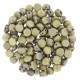 Czech 2-hole Cabochon beads 6mm Crystal Amber Full Matted